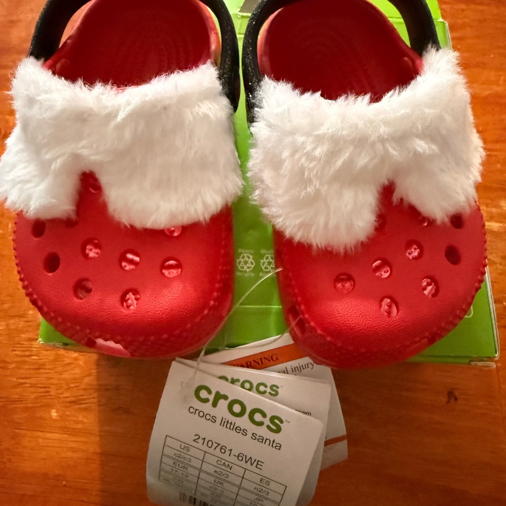 CROCS Kids Santa Clogs - Red and White